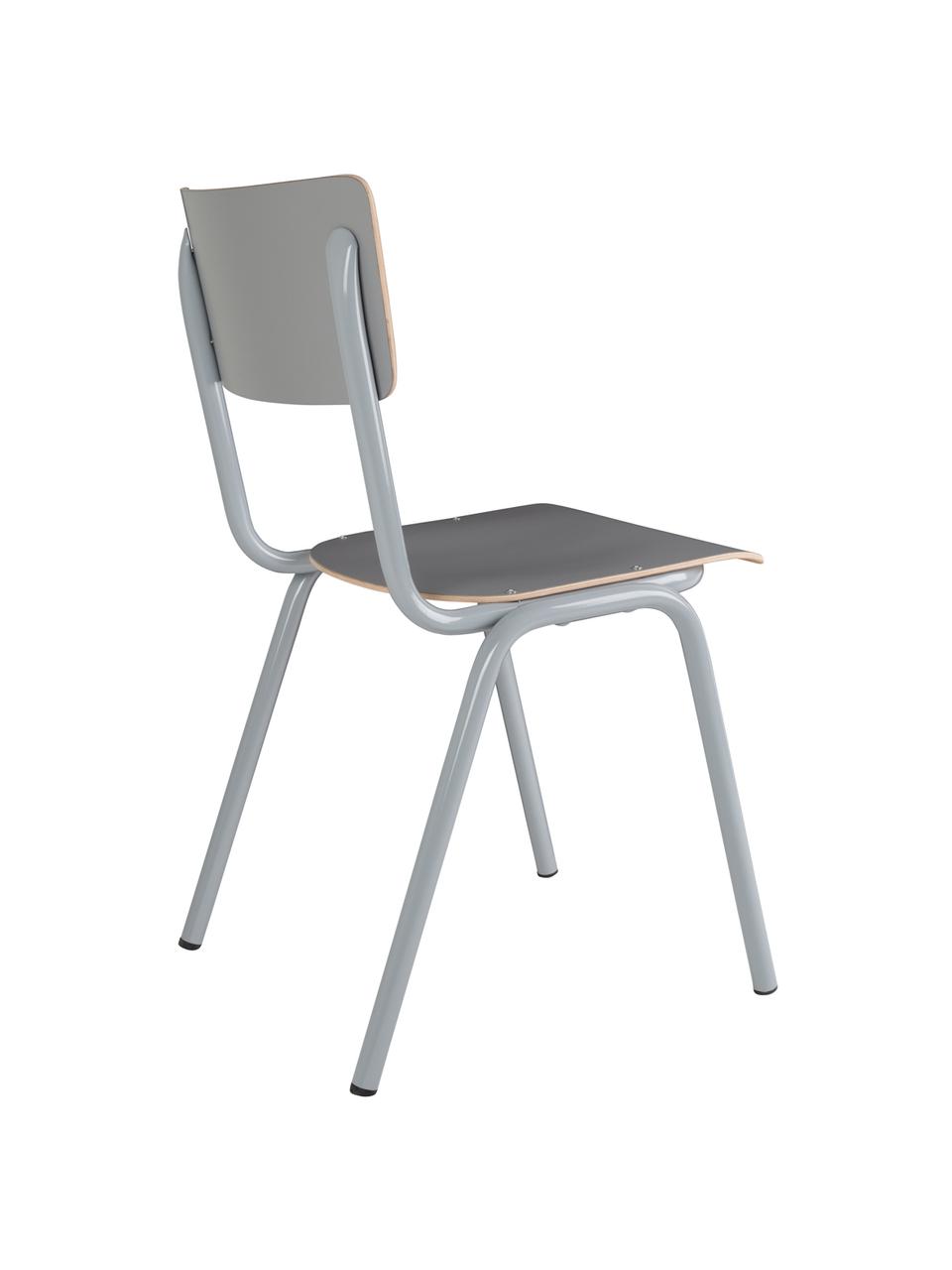 Sedia Back to School, Gambe: metallo verniciato a polv, Grigio, Larg. 43 x Prof. 49 cm