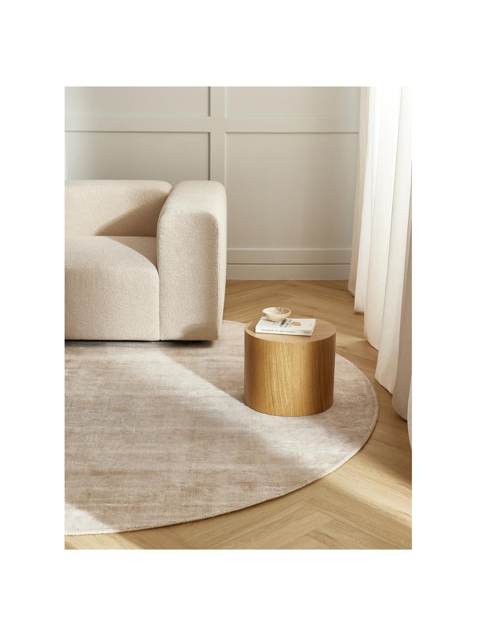 Alfombra redonda artesanal de viscosa Jane, Parte superior: 100% viscosa, Reverso: 100% algodón El material , Beige claro, Ø 250 cm (Tamaño XL)