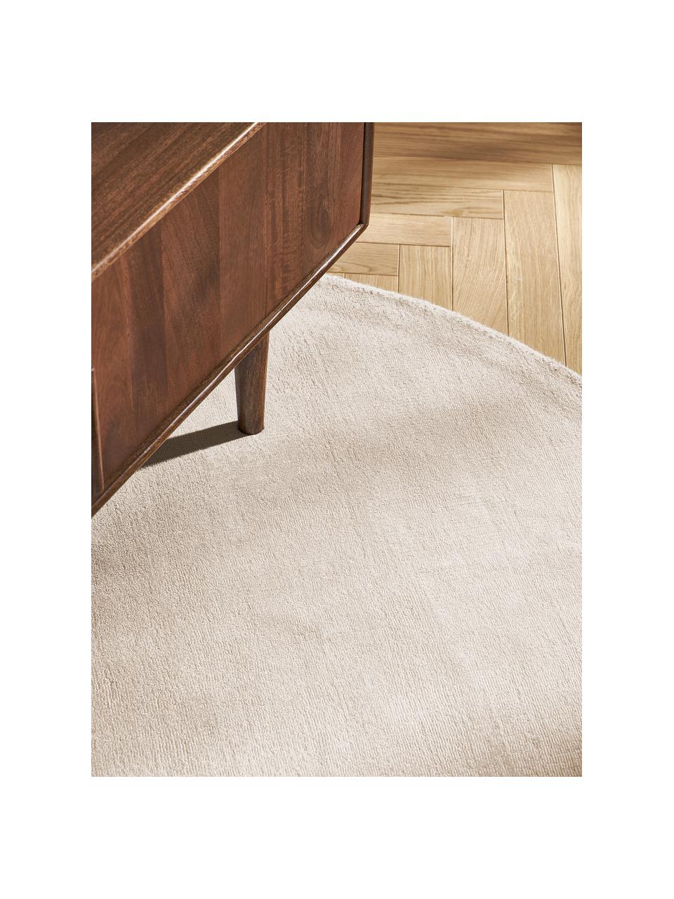 Tapis rond en viscose tissé main Jane, Beige clair, Ø 250 cm (taille XL)