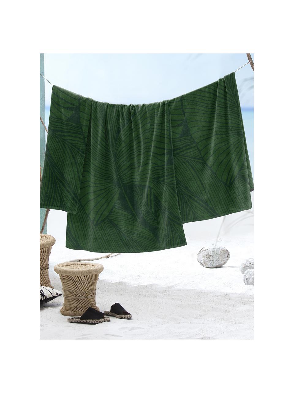 Drap de plage Puerto, Tons verts, larg. 100 x long. 180 cm