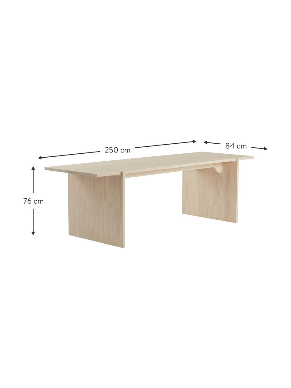 Table en bois de pin Tottori, 250 x 84 cm, Bois de pin, Bois de pin, larg. 250 x prof. 84 cm