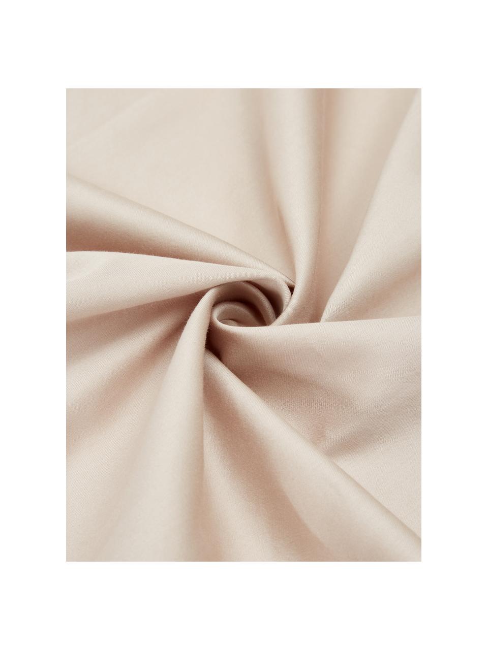 Drap plat en satin de coton taupe Comfort, Taupe, larg. 240 x long. 300 cm