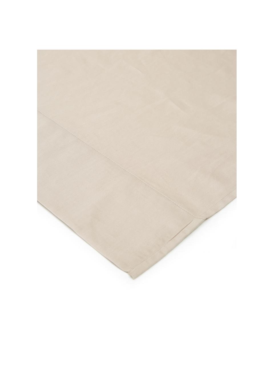 Drap plat en satin de coton taupe Comfort, Taupe, larg. 240 x long. 300 cm