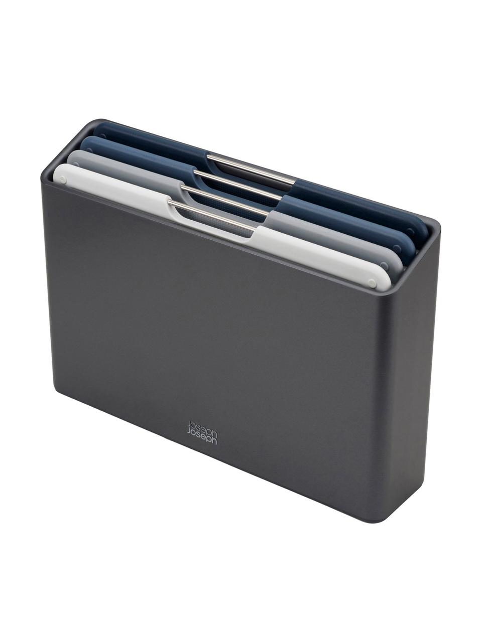 Planches à découper avec support Folio, 5 élém., Graphite, tons bleus, larg. 36 x haut. 27 cm