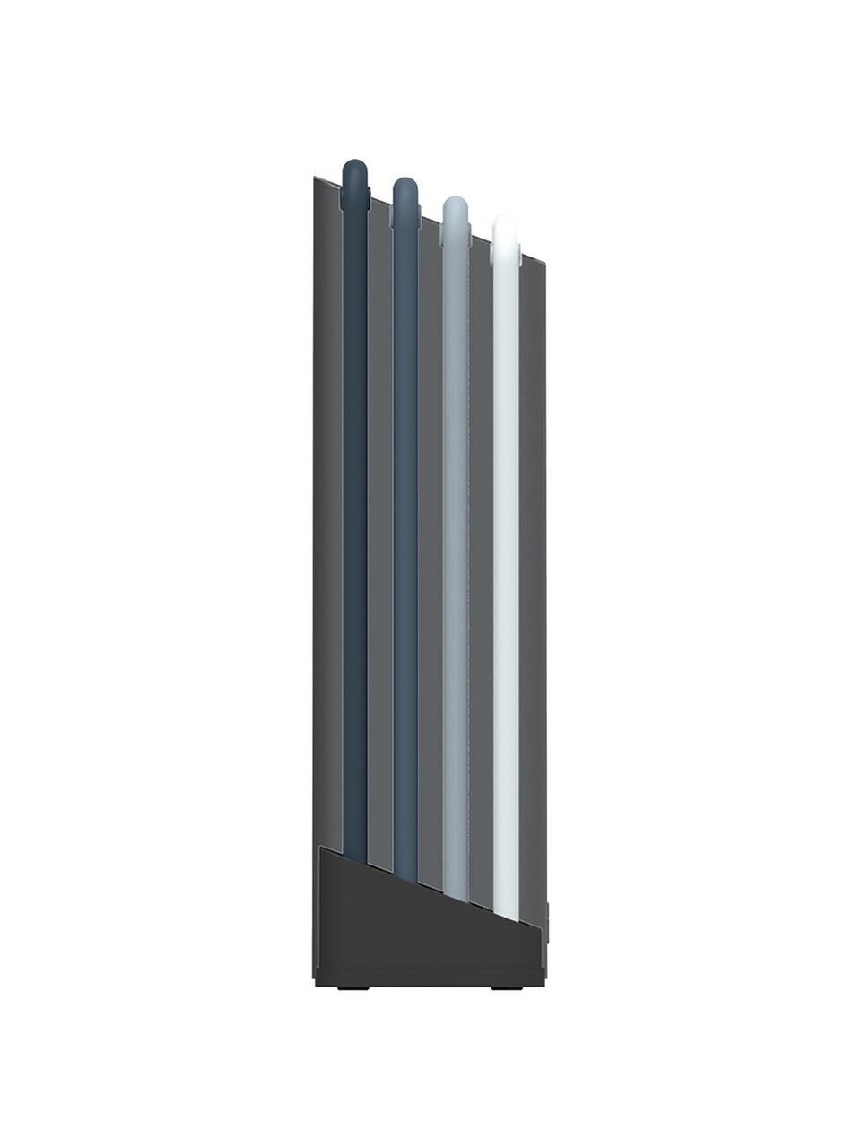 Set de tablas de cortar con soporte Folio, 5 pzas., Gis grafito, tonos azules, An 36 x Al 27 cm