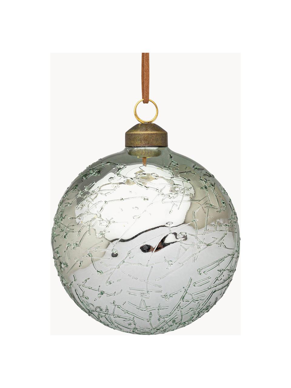 Palline albero di Natale con effetto specchio Glaciate 8 pz, Vetro, Dorato con effetto specchio, Ø 10 x Alt. 10 cm