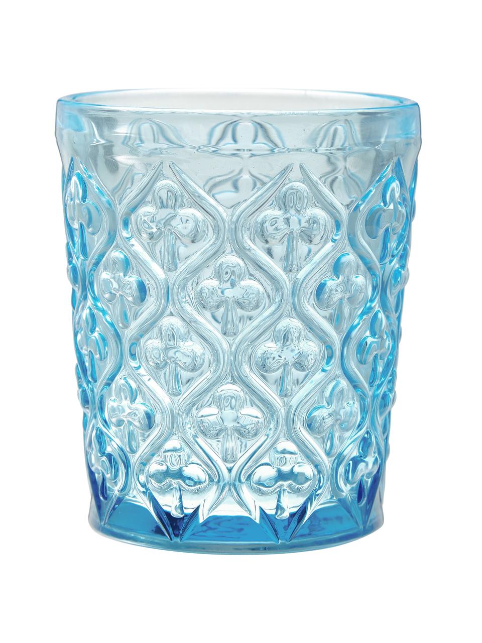 Bicchiere acqua con motivo in rilievo Marrakech, set di 6, Vetro, Blu, lilla, grigio, verde, giallo, trasparente, Ø 8 x Alt. 10 cm