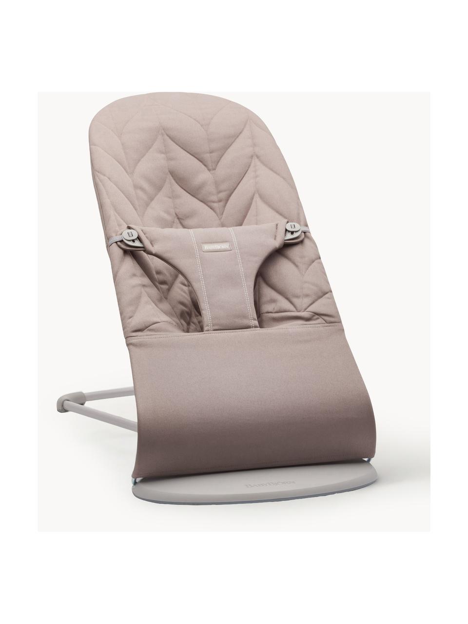 Gesteppte Babywippe Bliss, Bezug: 65 % Polyester (recycelt), Gestell: 79 % Metall, 21 % Kunstst, Greige, B 35 x T 56 cm