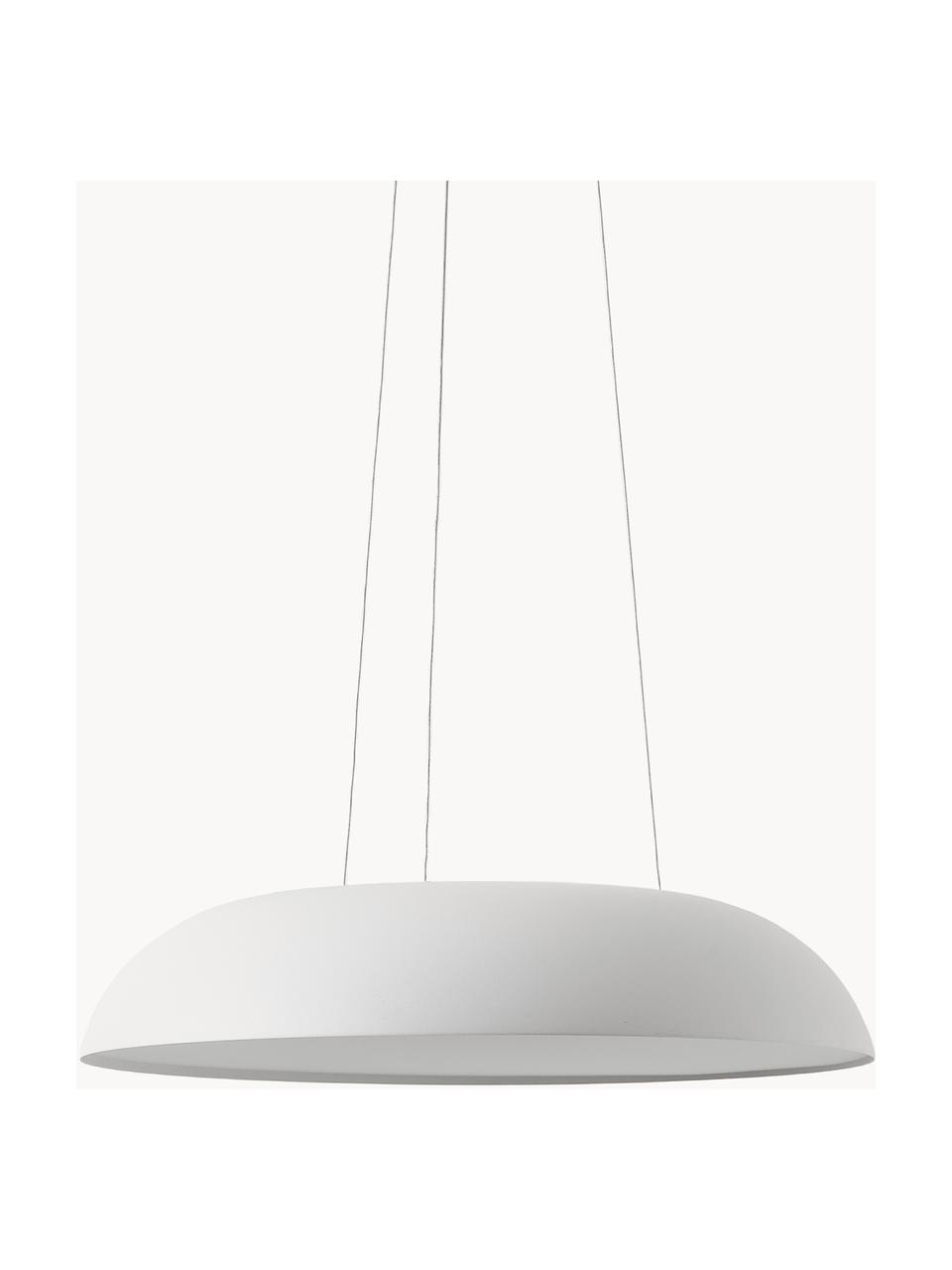 Lampada a sospensione grande a LED con luce regolabile Maggiolone, Paralume: alluminio laccato, Bianco, Ø 60 x Alt. 12 cm