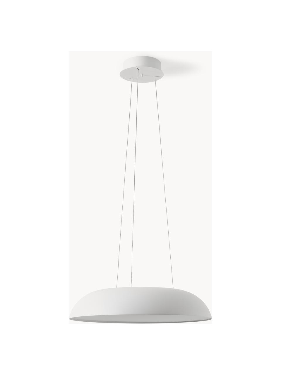 Lampada a sospensione grande a LED con luce regolabile Maggiolone, Paralume: alluminio laccato, Bianco, Ø 60 x Alt. 12 cm