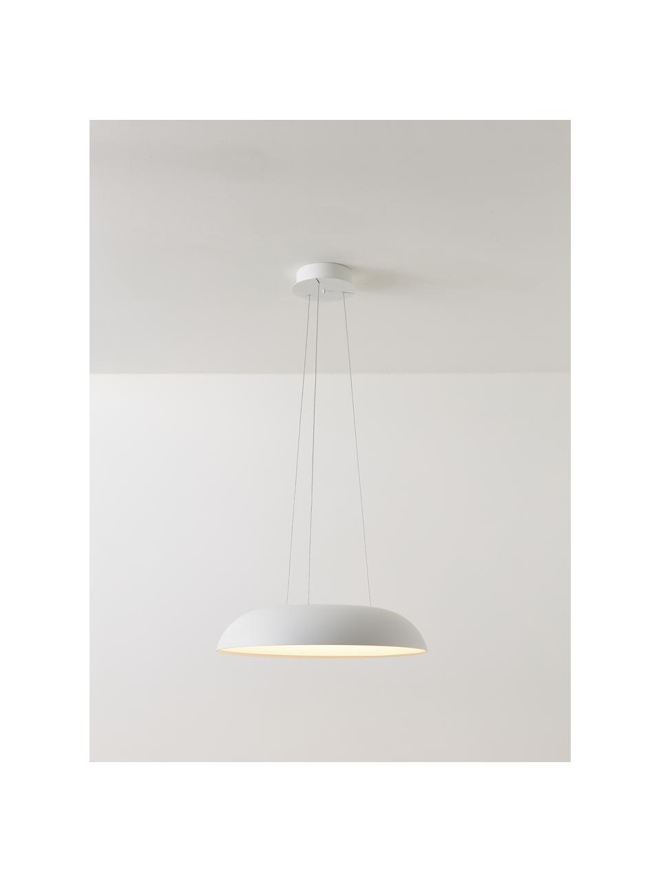 Große LED-Pendelleuchte Maggiolone, dimmbar, Lampenschirm: Aluminium, lackiert, Weiß, Ø 60 x H 12 cm