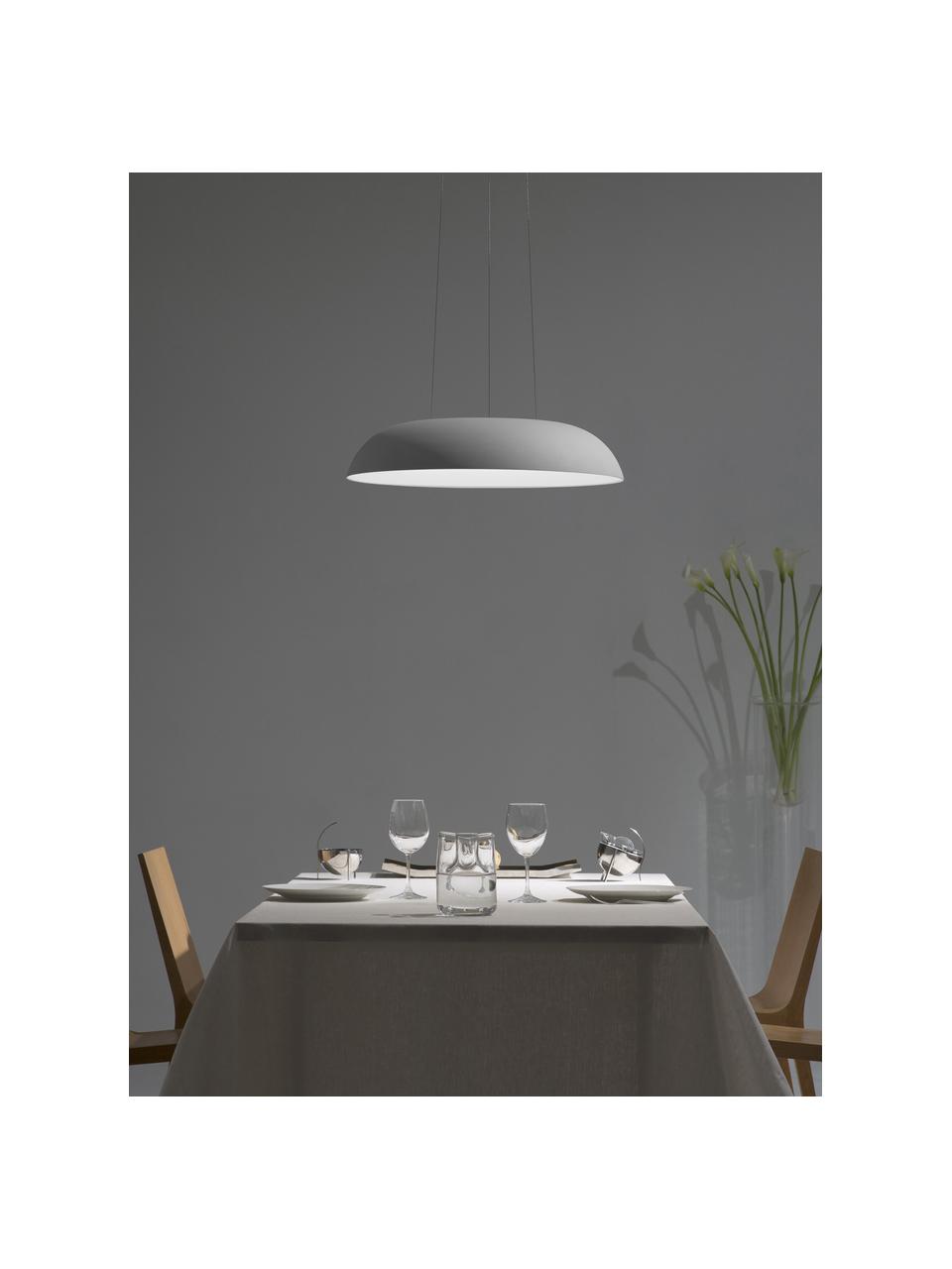 Lampada a sospensione grande a LED con luce regolabile Maggiolone, Paralume: alluminio laccato, Bianco, Ø 60 x Alt. 12 cm