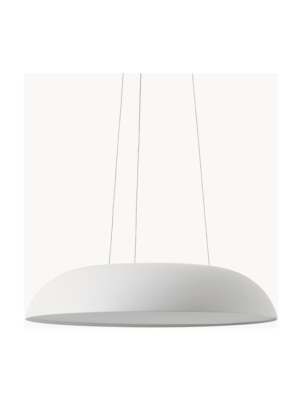 Lampada a sospensione grande a LED con luce regolabile Maggiolone, Paralume: alluminio laccato, Bianco, Ø 60 x Alt. 12 cm