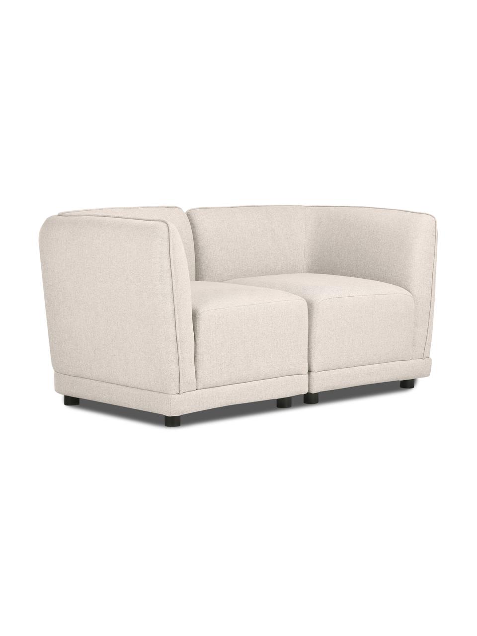 Sofa modułowa Ari (2-osobowa), Tapicerka: 100% poliester Dzięki tka, Stelaż: lite drewno, sklejka, Nogi: tworzywo sztuczne, Beżowy, S 164 x G 77 cm