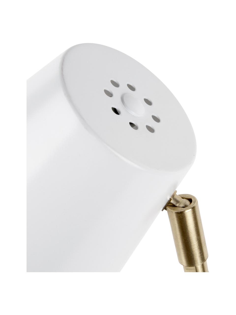 Lampe de bureau Noble, Blanc, doré, larg. 25 x haut. 46 cm