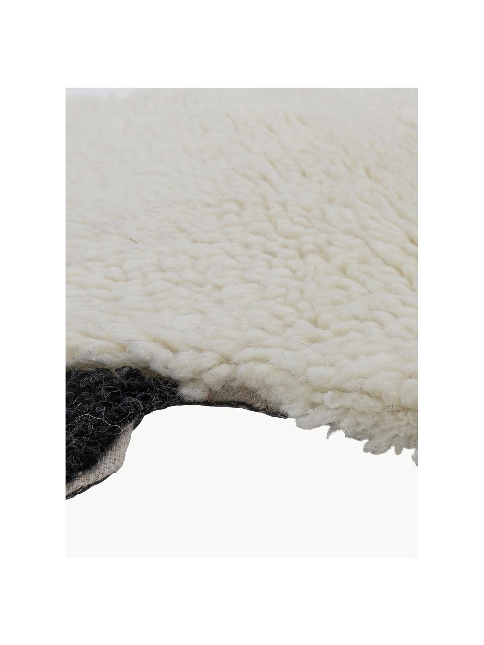 Tapis en laine pour enfant à poils longs Dolly, 100 % laine

Les tapis en laine peuvent perdre des fibres lors des premières semaines et des peluches peuvent se former, ce phénomène est naturel et diminue à mesure de votre usage et du temps, Blanc cassé, noir, Ø 84 cm (taille XS)