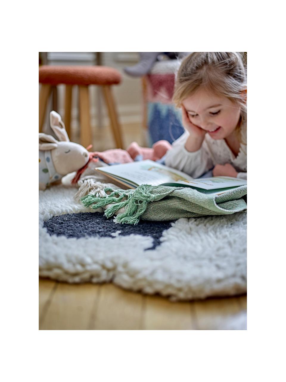 Tapis en laine pour enfant à poils longs Dolly, 100 % laine

Les tapis en laine peuvent perdre des fibres lors des premières semaines et des peluches peuvent se former, ce phénomène est naturel et diminue à mesure de votre usage et du temps, Blanc cassé, noir, Ø 84 cm (taille XS)