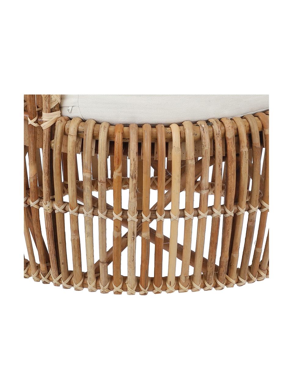 Rattan-Loungesessel Minou mit Polsterung, Gestell: Rattan, Bezug: Polyester, Braun, B 100 x T 80 cm