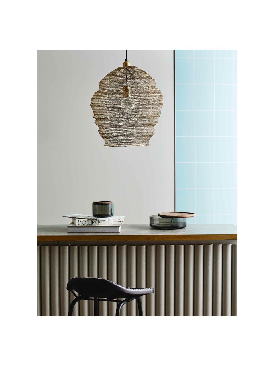Bote artesanal Basil, Gris oscuro, madera oscura, Ø 12 x Al 9 cm