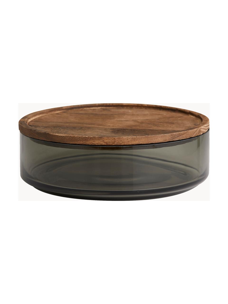 Ručne vyrobená skladovacia nádoba Basil, Tmavosivá, brezové drevo, Ø 22 x V 8 cm