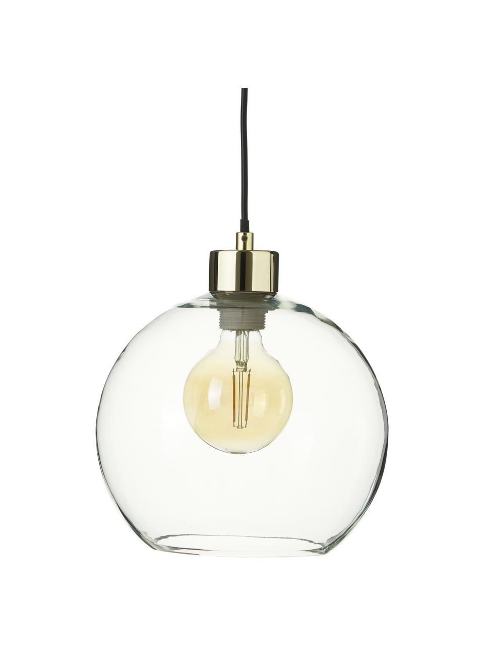Malá závesná lampa zo skla Irina, Odtiene zlatej, Ø 24 x V 22 cm