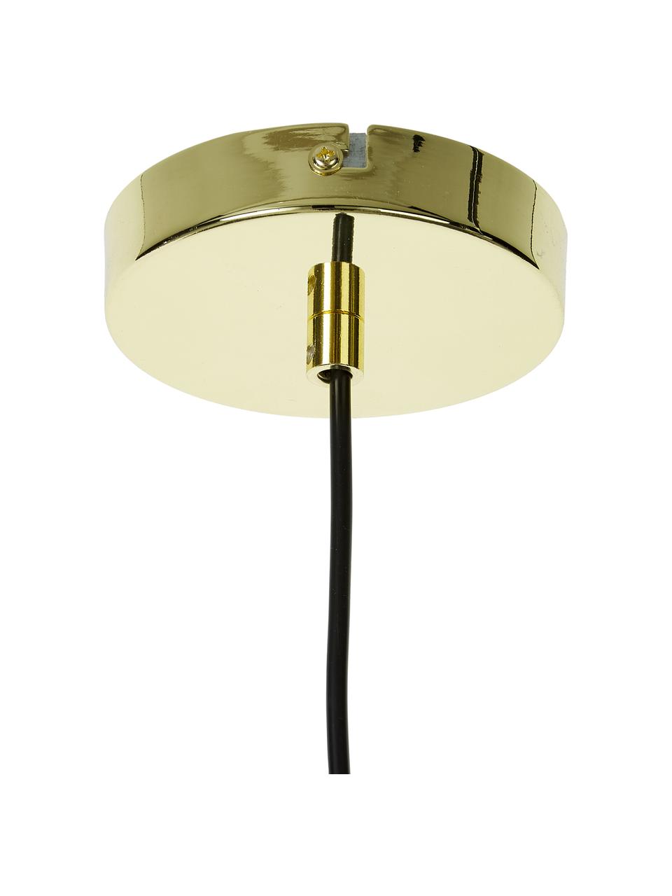 Lampada a sospensione piccola in vetro Irina, Paralume: vetro, Baldacchino: metallo zincato, Dorato, Ø 26 x Alt. 24 cm
