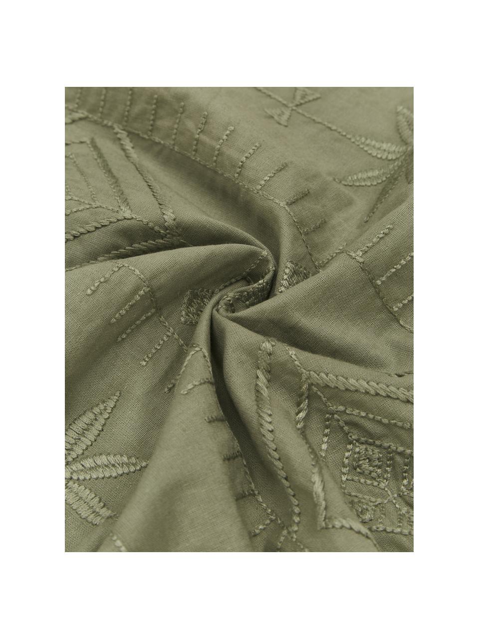 Poszewka na poduszkę z bawełny z haftem Elaine, 2 szt., Zielony, S 40 x D 80 cm