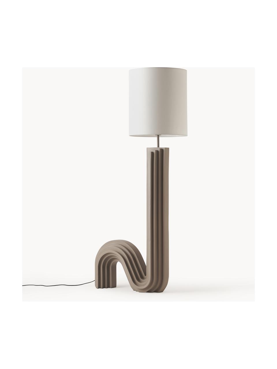 Dizajnová stojacia lampa Luomo, Biela, sivobéžová, Ø 40 x V 153 cm