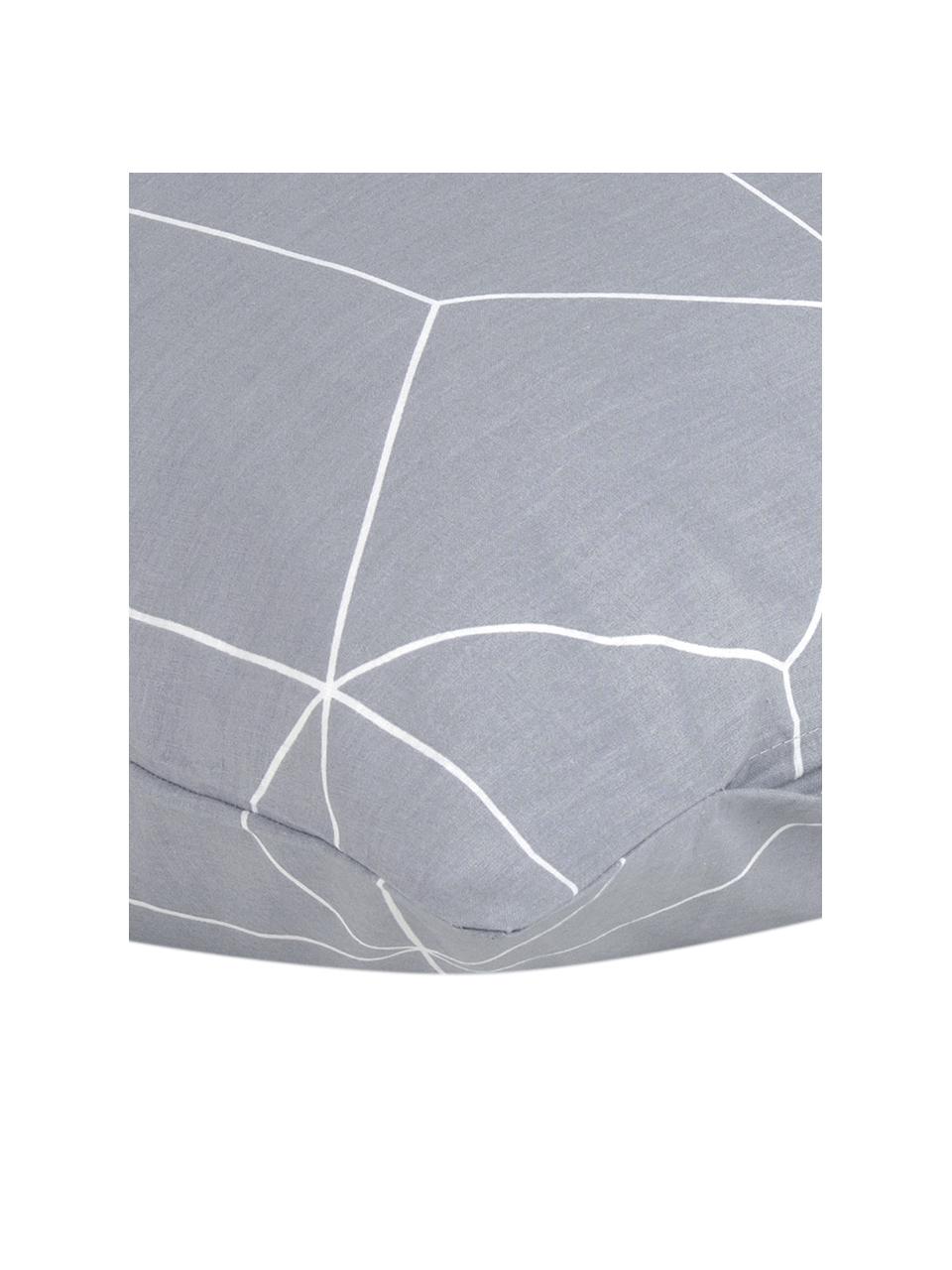 Funda de almohada de algodón Lynn, Gris estampado, An 45 x L 85 cm