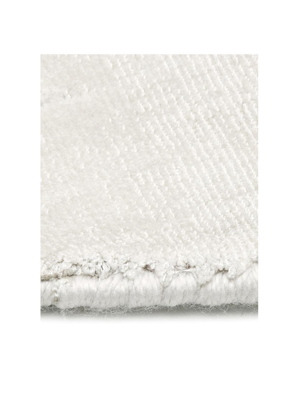 Ručně tkaný kulatý viskózový koberec Jane, Slonová kost, Ø 250 cm (velikost XL)