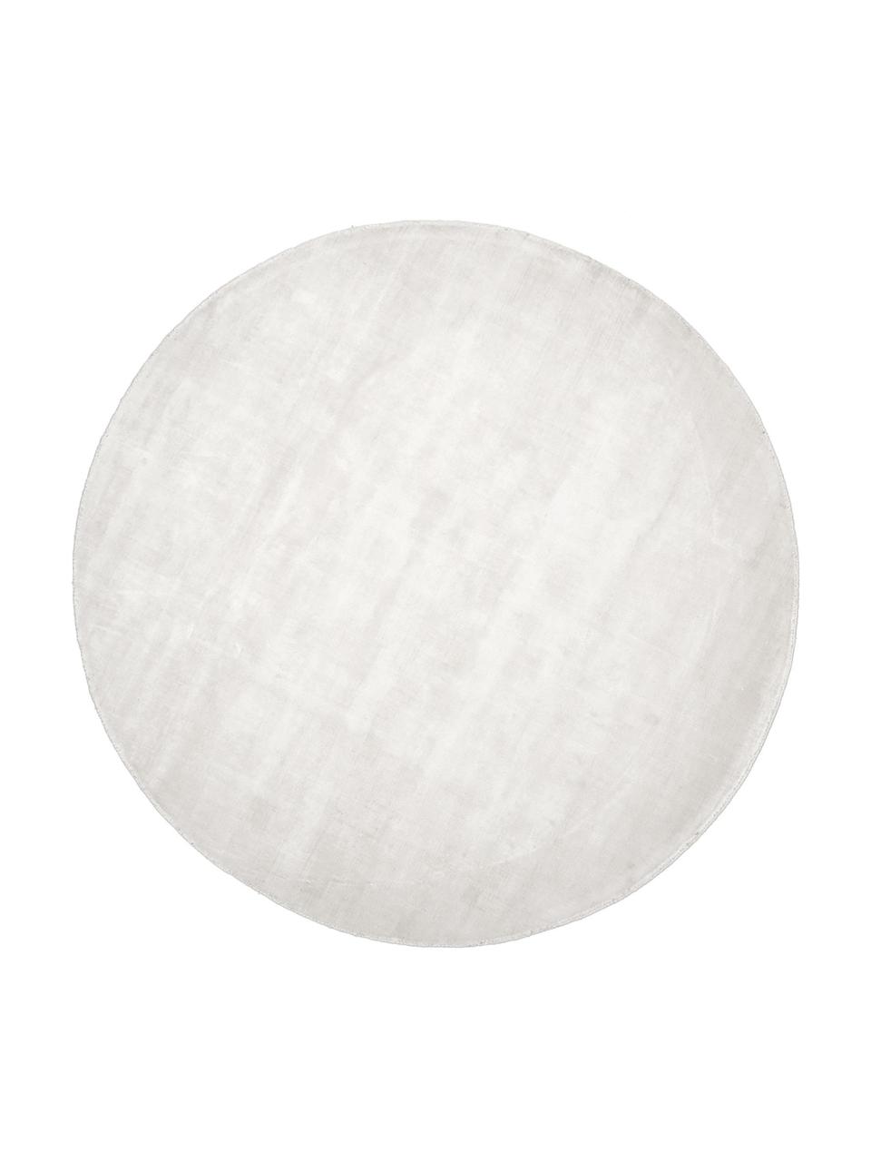 Tapis rond en viscose tissé main Jane, Blanc ivoire, Ø 300 cm ( taille XXL )