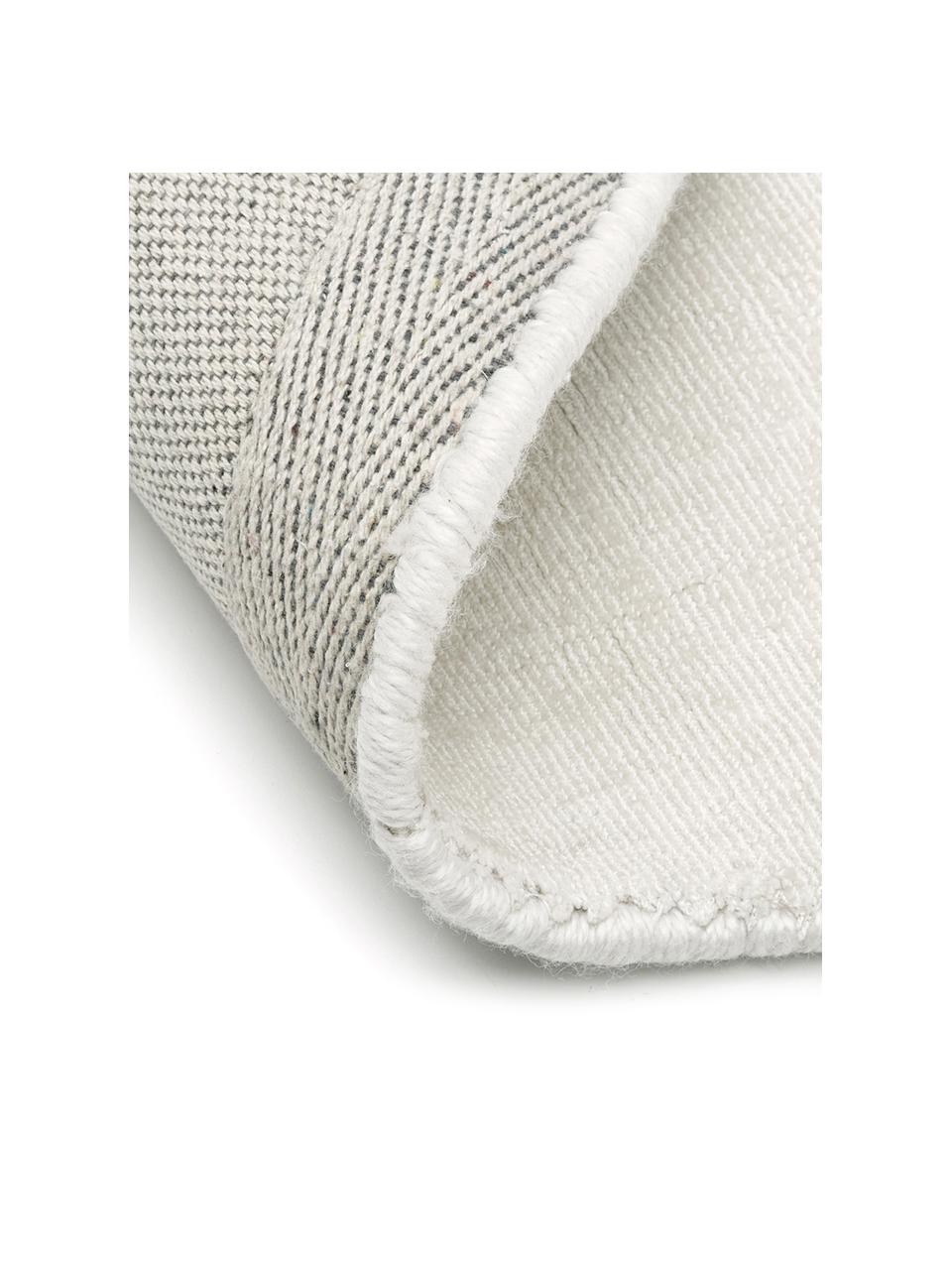 Rond viscose vloerkleed Jane, handgeweven, Onderzijde: 100% katoen Het in dit pr, Ivoorkleurig, Ø 250 cm (maat XL)