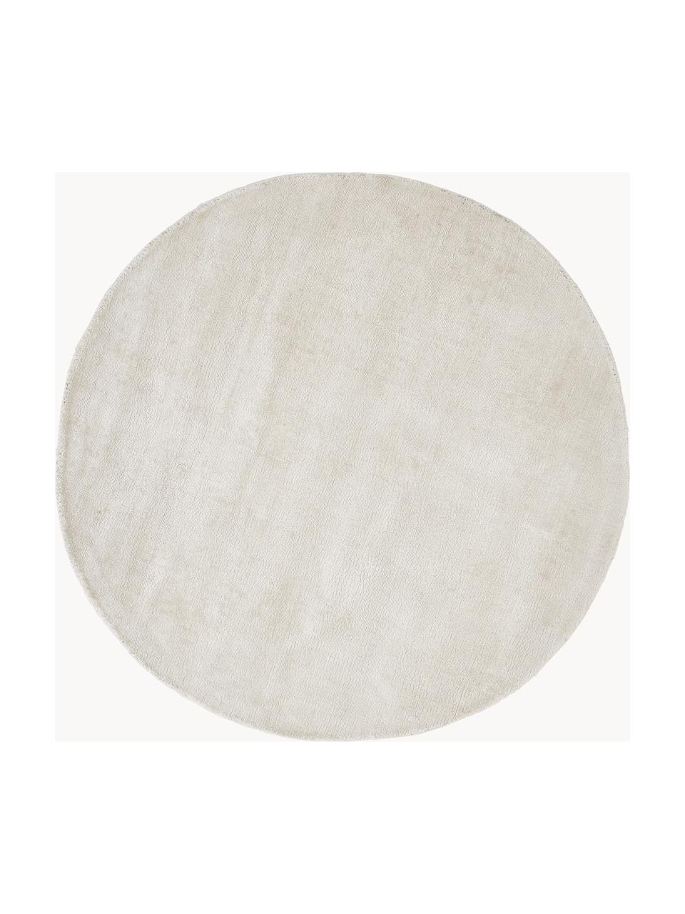 Runder Viskoseteppich Jane, handgewebt, Flor: 100 % Viskose, Hellgrau, Ø 300 cm (Grösse XXL)