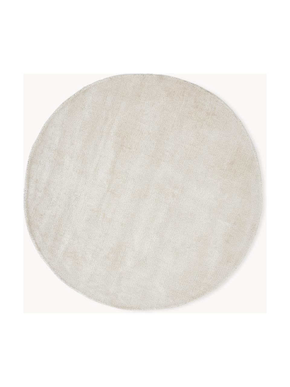 Tapis rond en viscose tissé main Jane, Blanc cassé, Ø 300 cm (taille XXL)