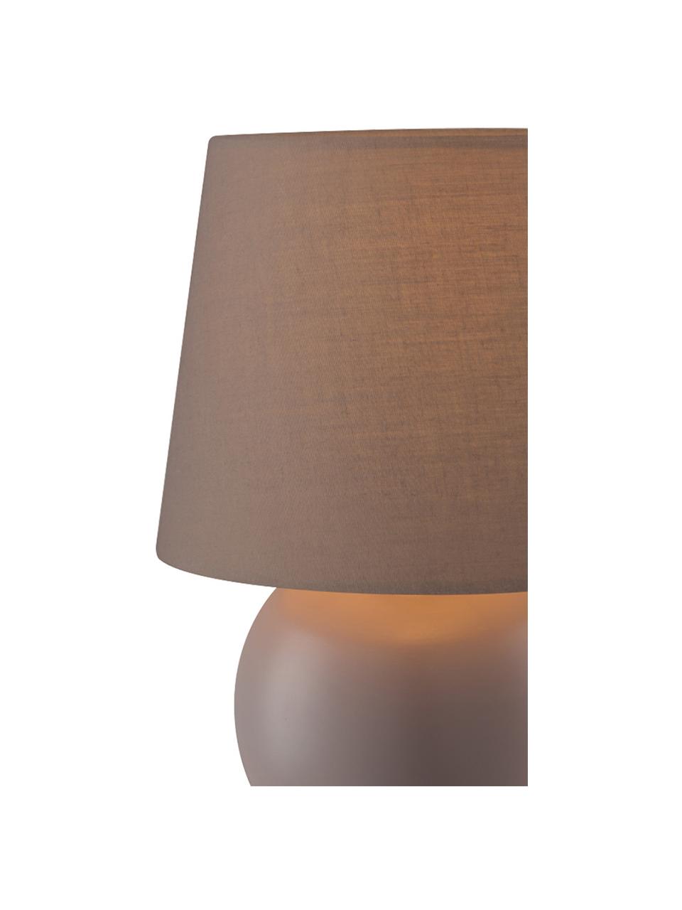 Malá keramická lampa na noční stolek Isla, Hnědá, Ø 16 cm, V 22 cm