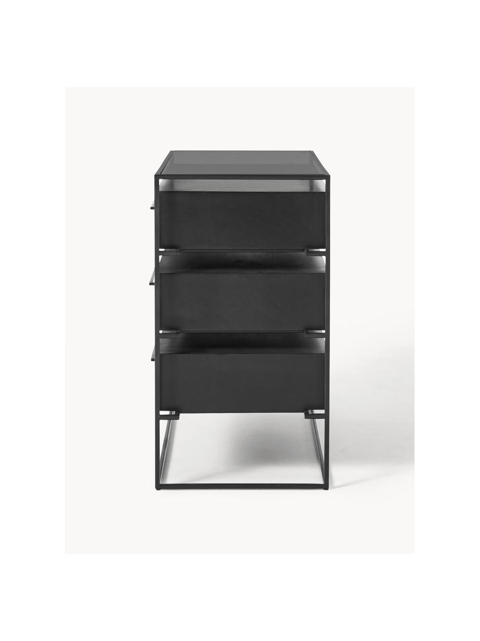 Commode en manguier Lyle, Noir, larg. 100 x haut. 82 cm