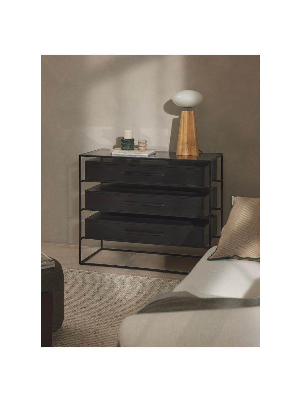 Commode en manguier Lyle, Noir, larg. 100 x haut. 82 cm