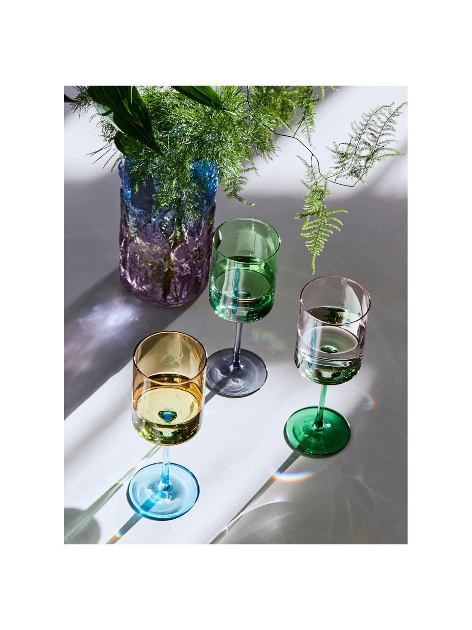 Bicchiere da vino Lilly 2 pz, Vetro, Lilla, verde, Ø 9 x Alt. 24 cm, 430 ml