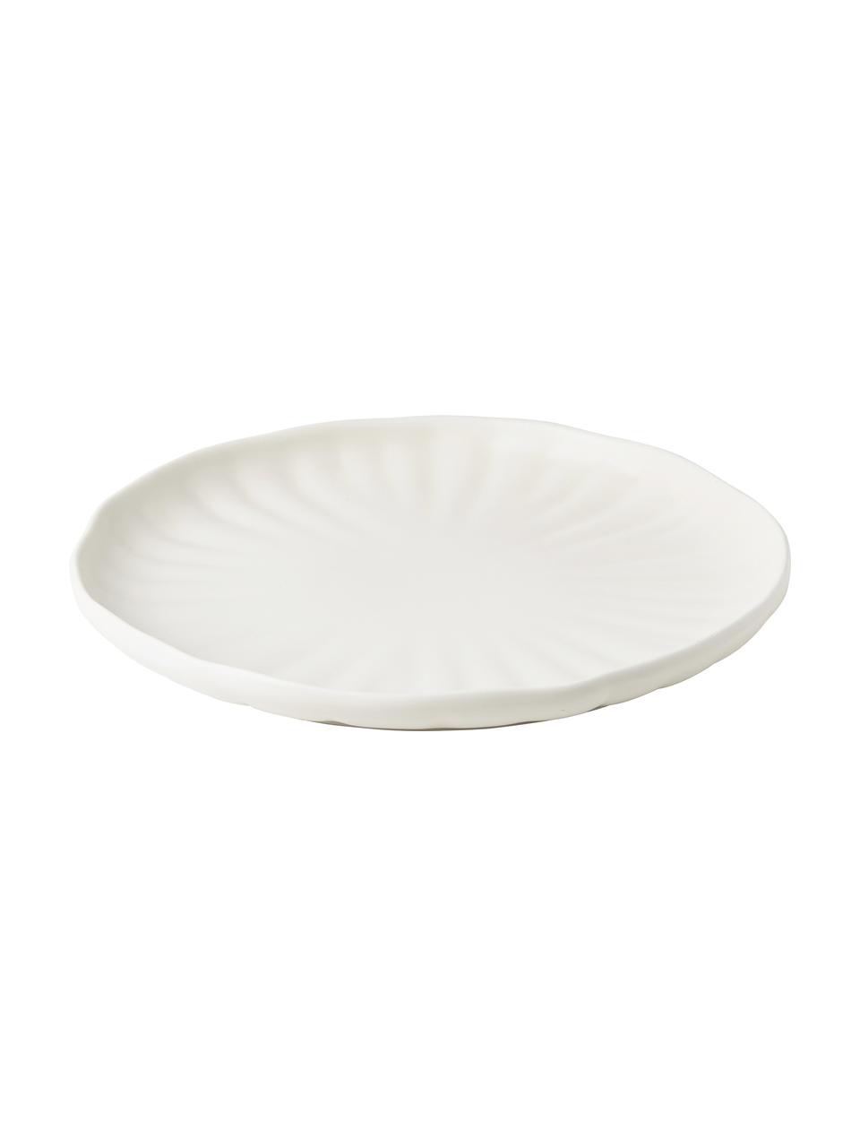 Set stoviglie con rilievo Sali, 4 persone (12 pz), Porcellana, Bianco crema, tonalità grigie, 4 persone (12 pz)