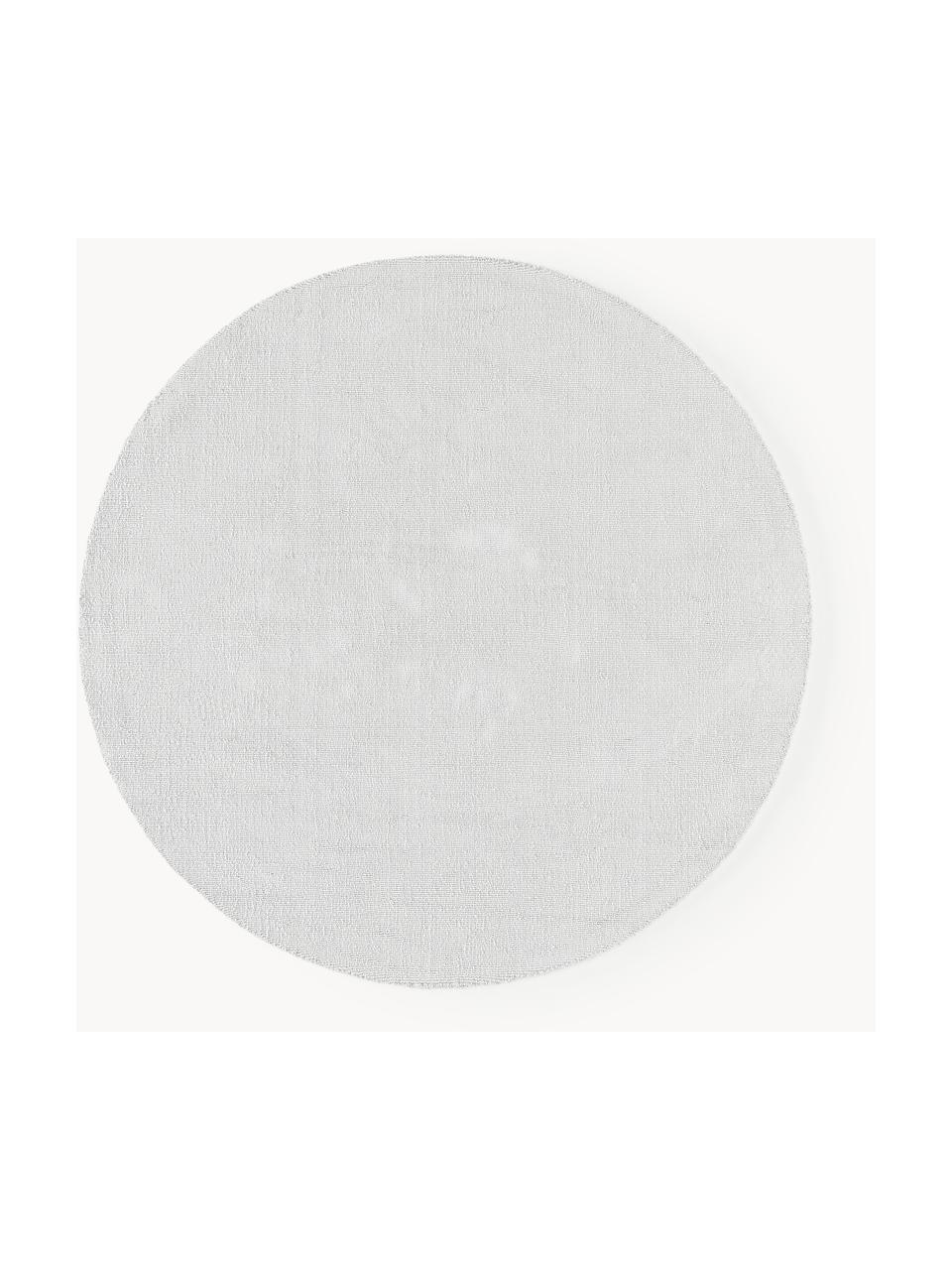 Tapis rond en coton tissé main Lora, Gris clair, Ø 120 cm (taille S)