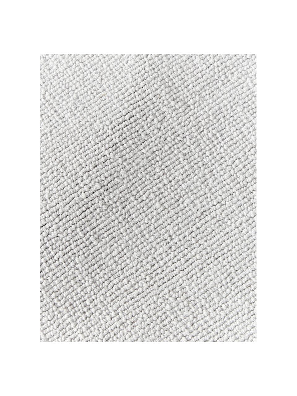 Tapis rond en coton tissé main Lora, Gris clair, Ø 120 cm (taille S)