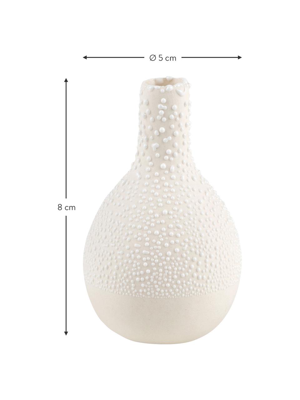 XS-Vasen-Set Perla aus Steingut, 3-tlg., Steingut mit Perlglasur, Weiß, Sondergrößen