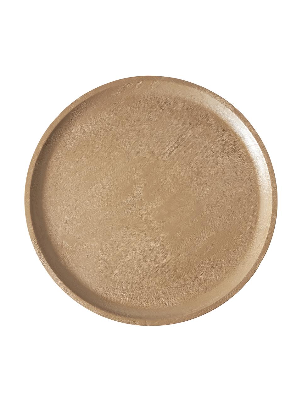 Table d'appoint ronde bois de manguier Benno, Bois de manguier massif, laqué, béton, Bois de manguier clair laqué, Ø 50 x haut. 50 cm