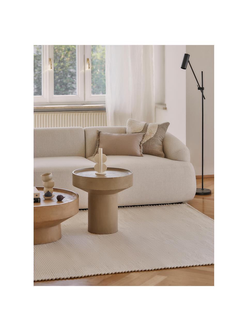 Stolik pomocniczy z drewna mangowego Benno, Lite drewno mangowe lakierowane, beton, Drewno mangowe lakierowane na jasno, Ø 50 x W 50 cm