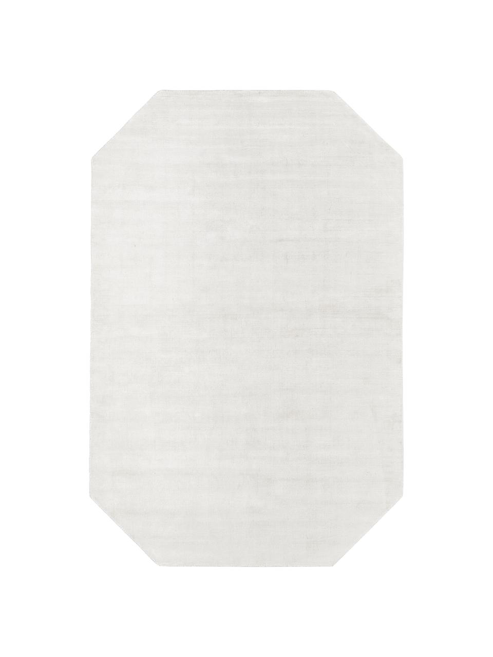Handgeweven viscose vloerkleed Jane Diamond in ivoorkleur, Bovenzijde: 100% viscose, Onderzijde: 100% katoen, Ivoorkleurig, B 120 x L 180 cm (maat S)