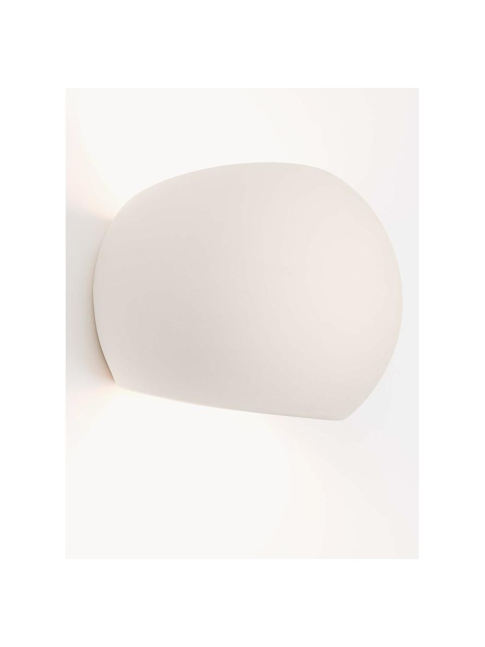 Keramische wandlamp Mercury, Lampenkap: keramiek, Crèmewit, B 17 x H 15 cm