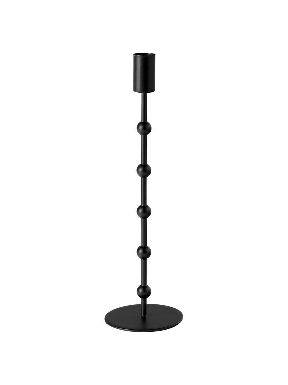 Set 2 candelabri Kimberly, Metallo rivestito, Nero, Set in varie misure