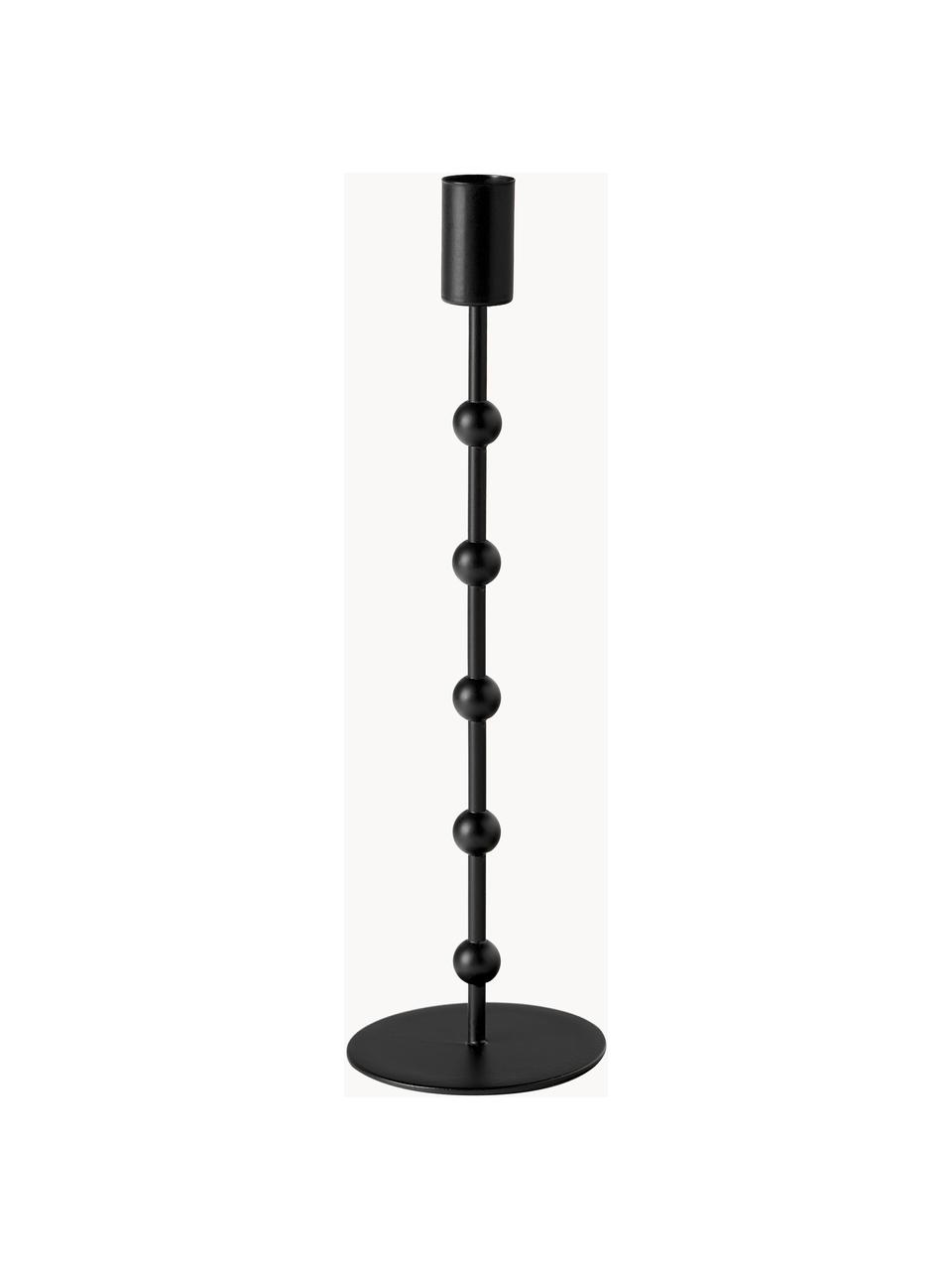 Set 2 candelabri Kimberly, Metallo rivestito, Nero, Set in varie misure