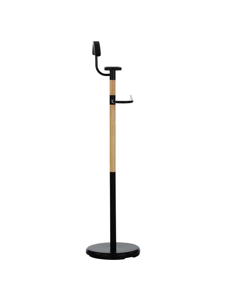 Valet Esteban, Acier, bois d'hévéa, Noir, brun, haut. 114 cm