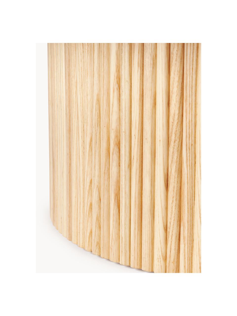 Tavolino rotondo da salotto in legno Nele, Pannello di fibra a media densità (MDF) con finitura in legno di frassino, Legno di frassino chiaro, Ø 85 cm